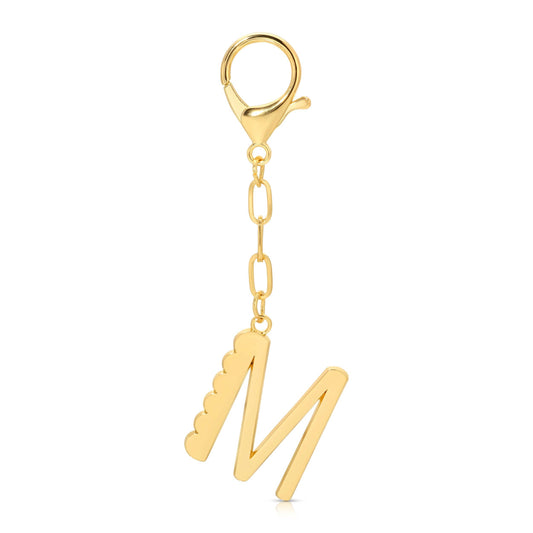 Enamel Bag Charm / Keychain - Letter - M
