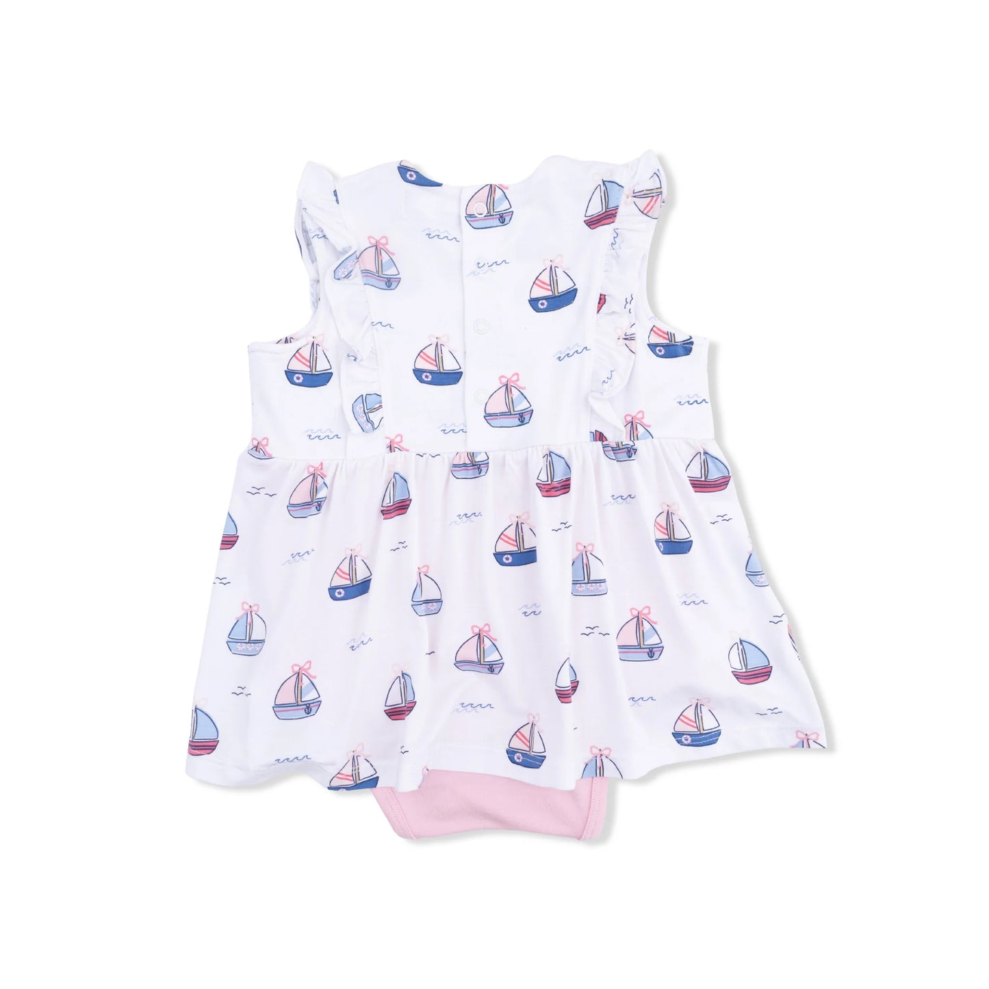 Bubbly Sailboats- Ruffle Bodysuit dress
