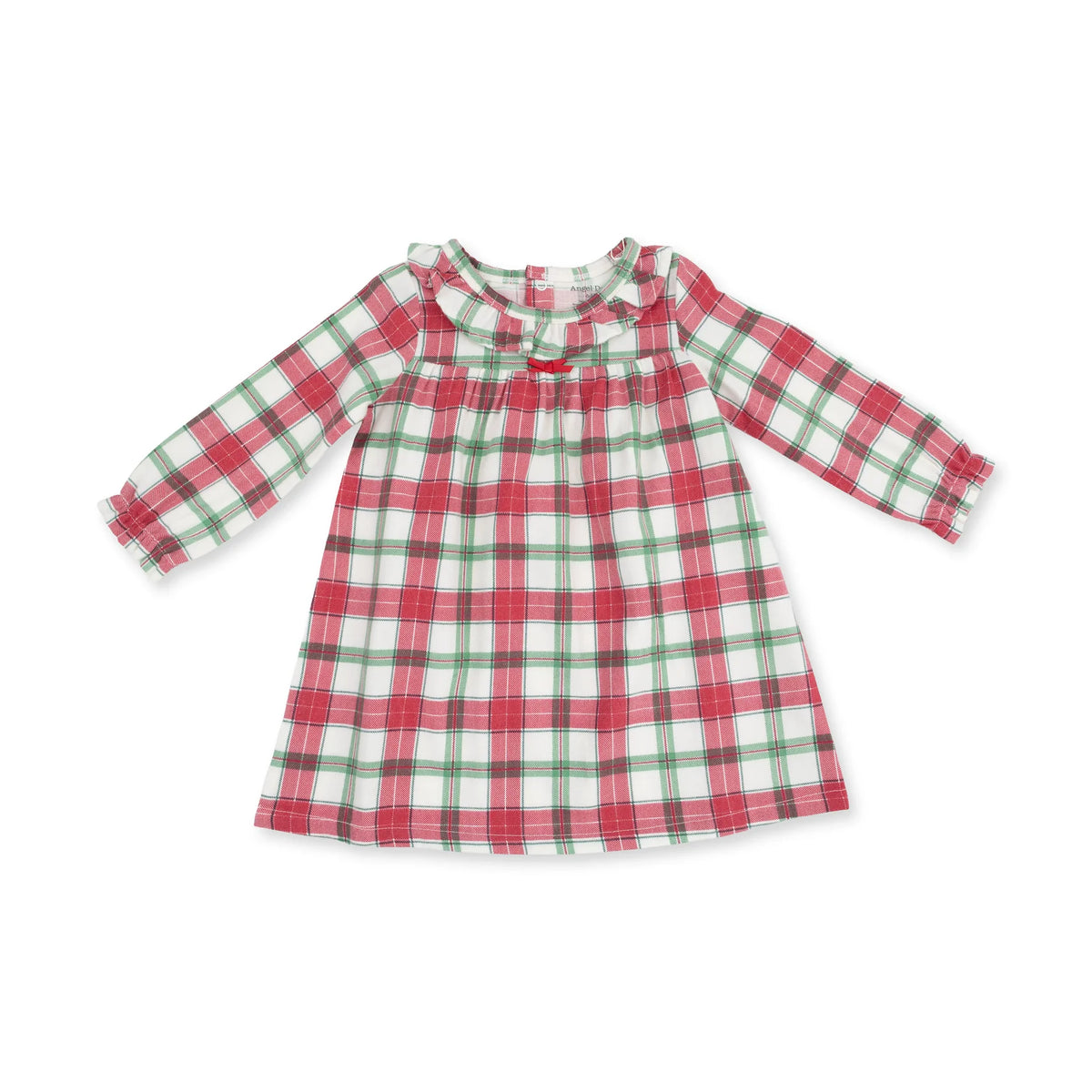 Holiday Plaid- Long Sleeve Gown with Ruffle Collar