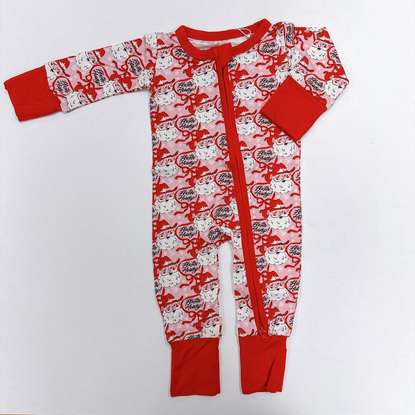 Zipper Romper Ho Ho Howdy Pink