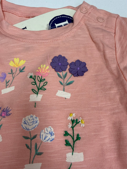 Eyelet Trim Tee & Short Set - Pink Blossom