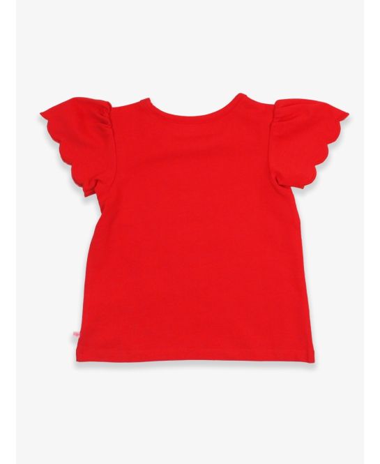 Red S/S Scallop Tee