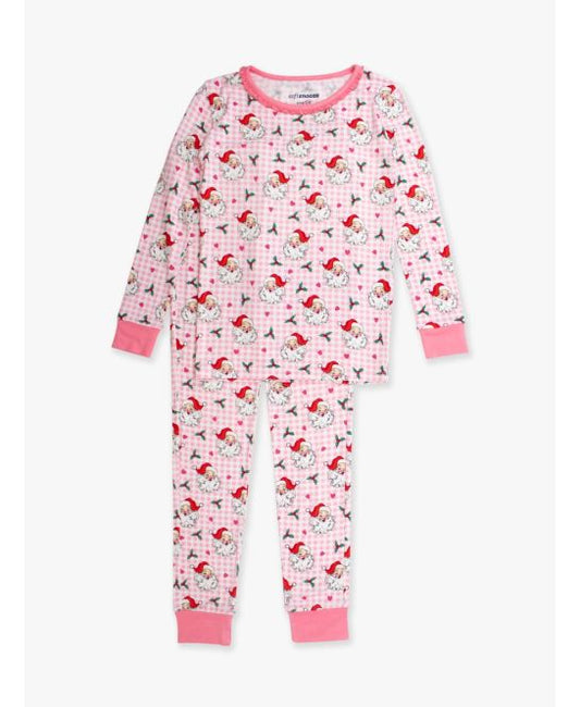 Dear Santa Pink Toddler Ruffle Long Sleeve Pajama Set