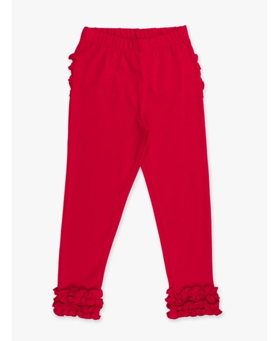 Red Ruffle Leggings