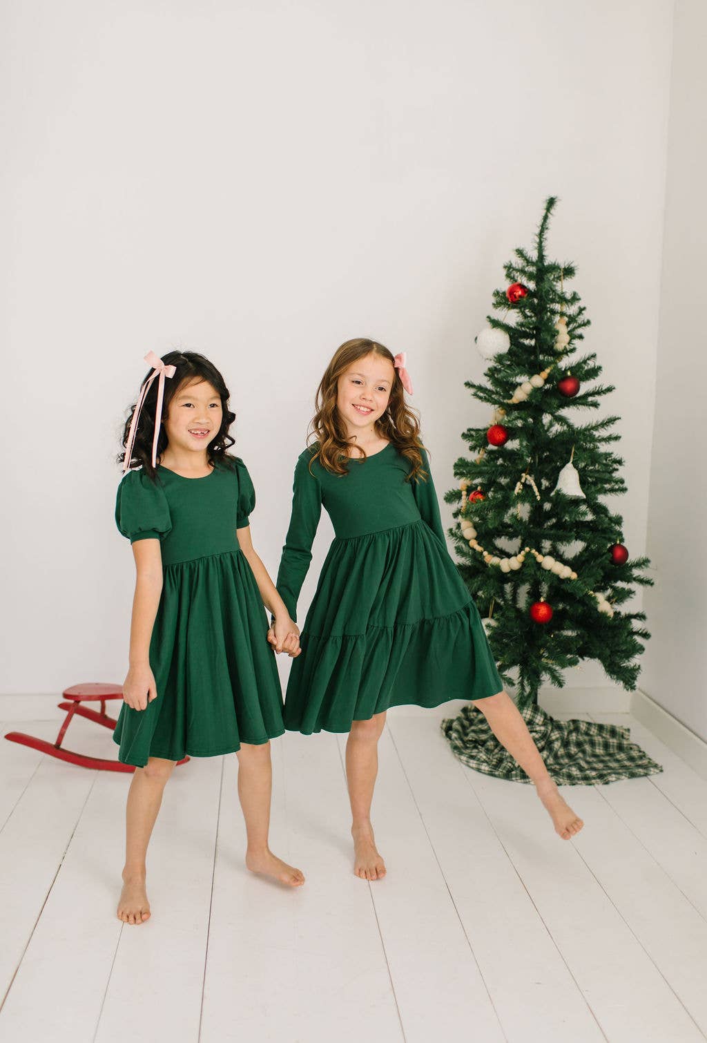 Puff Twirl in Evergreen | Girls Twirl Dress