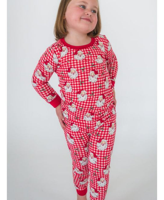 Red Dear Santa Long Sleeve Pajama Set