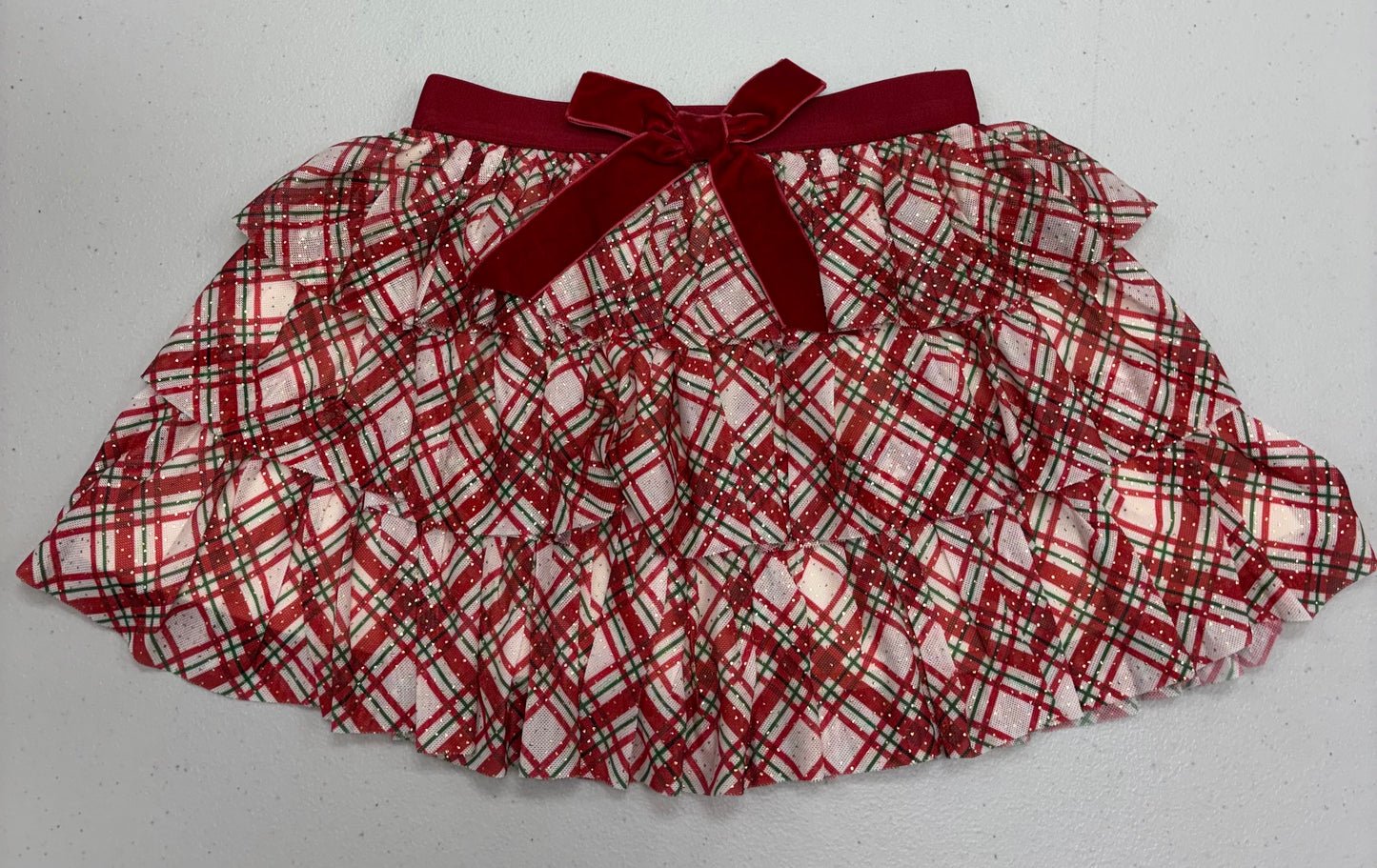 Christmas Bow Plaid Tutu