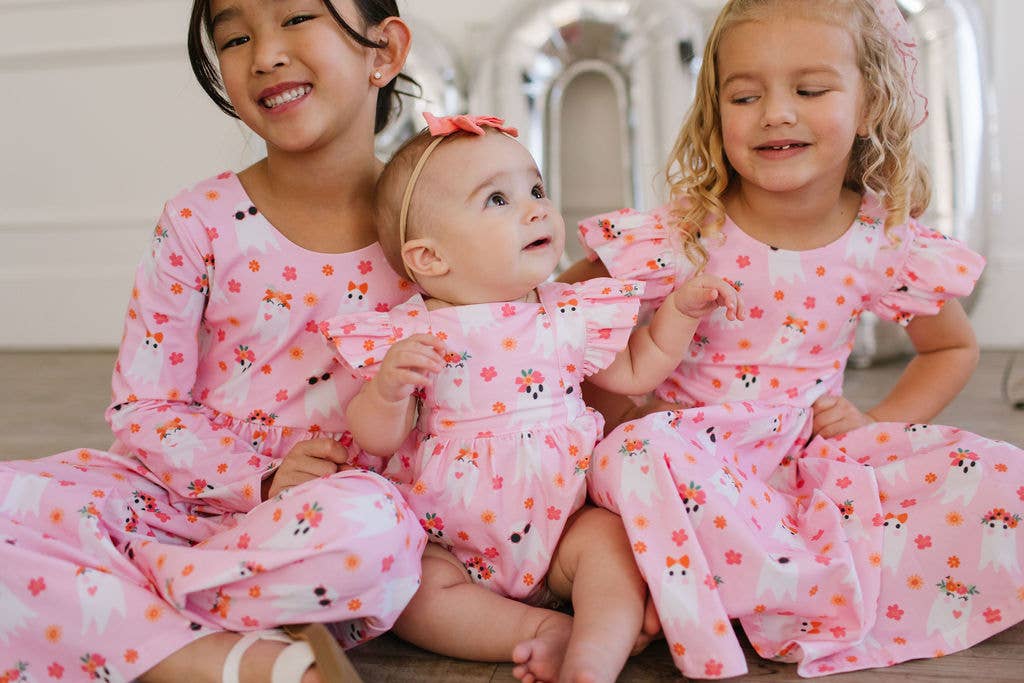 Olivia Dress in Floral Ghost | Girls Halloween Dress