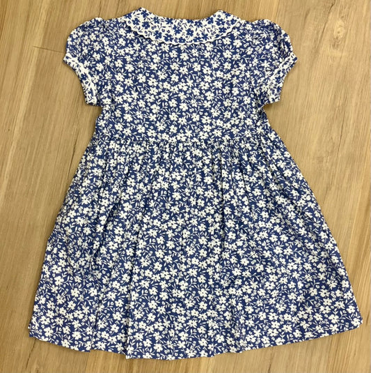 Blue & White Floral Button- Front Dress