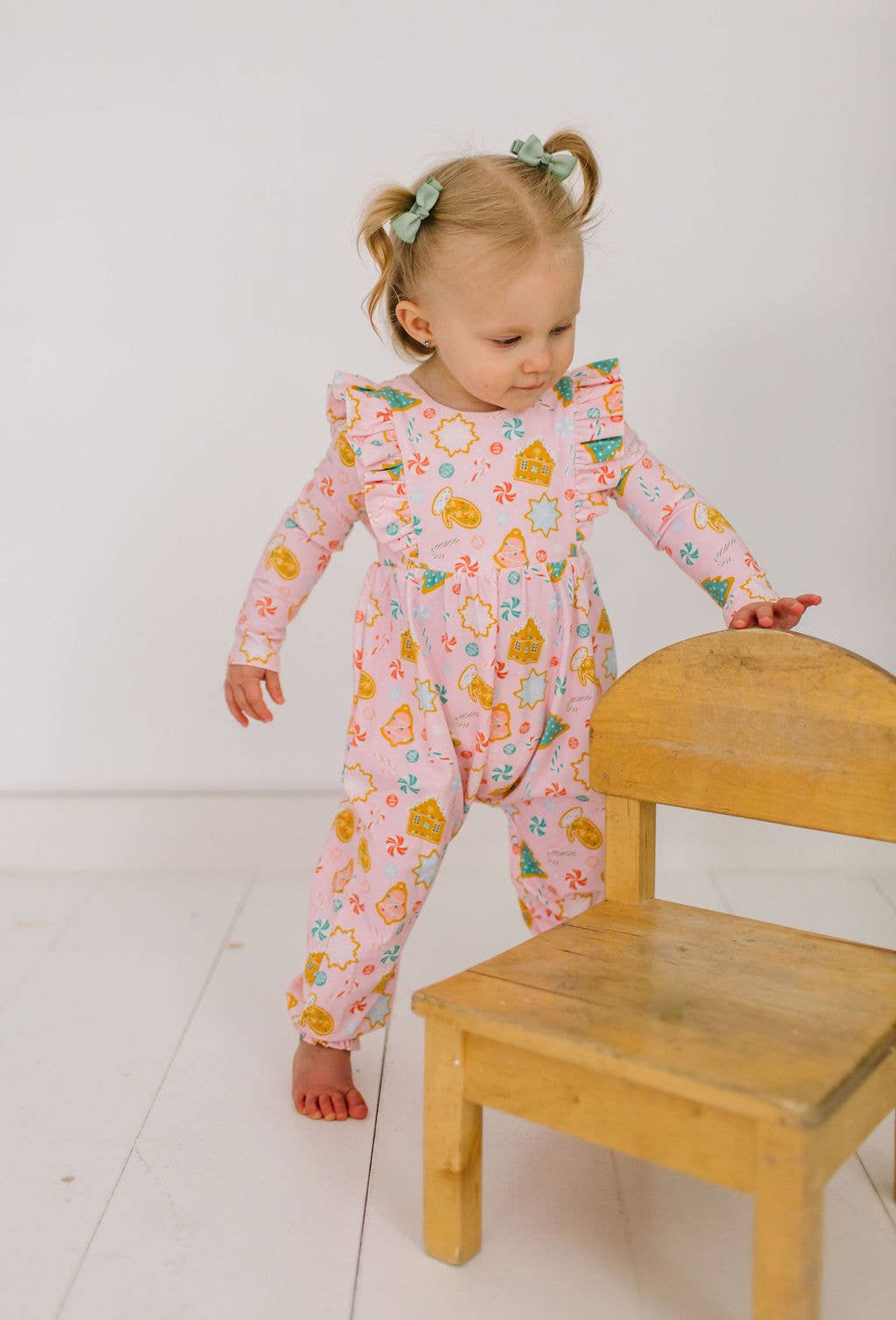 Mabel Romper in Christmas Cookies | baby clothing