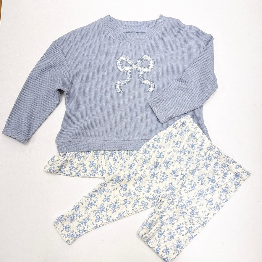 Romi Floral Waffle Pull over w/ leggings