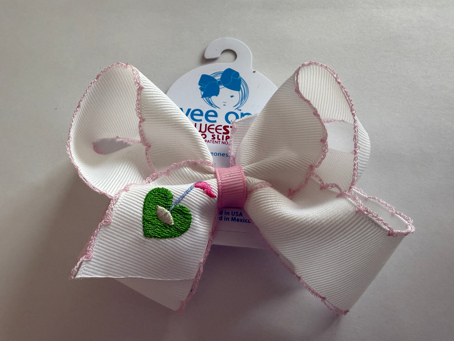Med Moonstitch pink golf bow