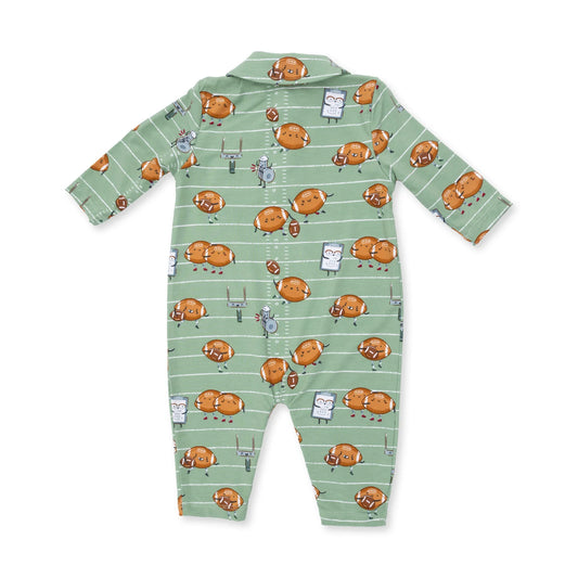 Footballs playing football- polo romper