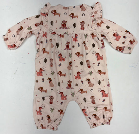Cowgirl Dogs Ruffle Romper