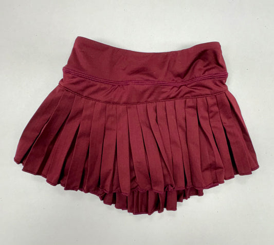 Mini Pleated Skort in Solid Maroon