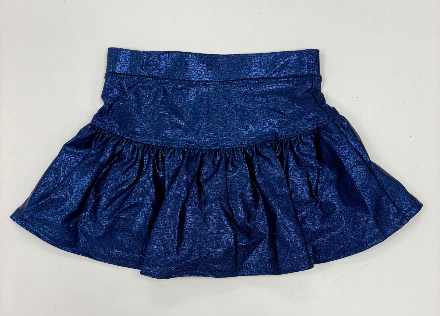 Gathered Skort in Metallic Navy Shimmer