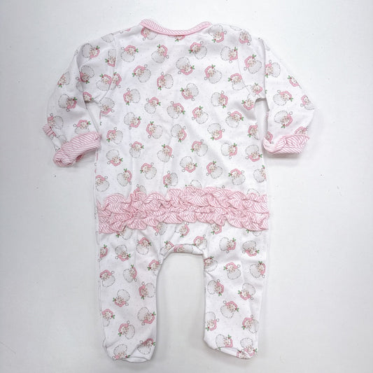 Santa Baby- Printed Zipper Footie Pink
