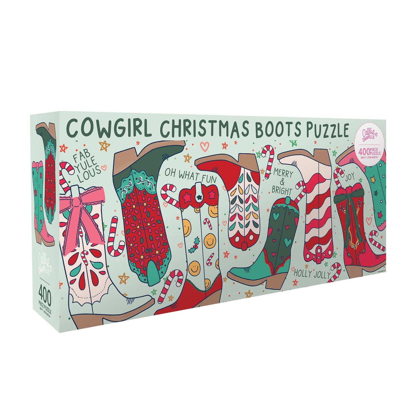 Christmas Western Cowgirl Boots - 400 Piece Jigsaw Puzzle