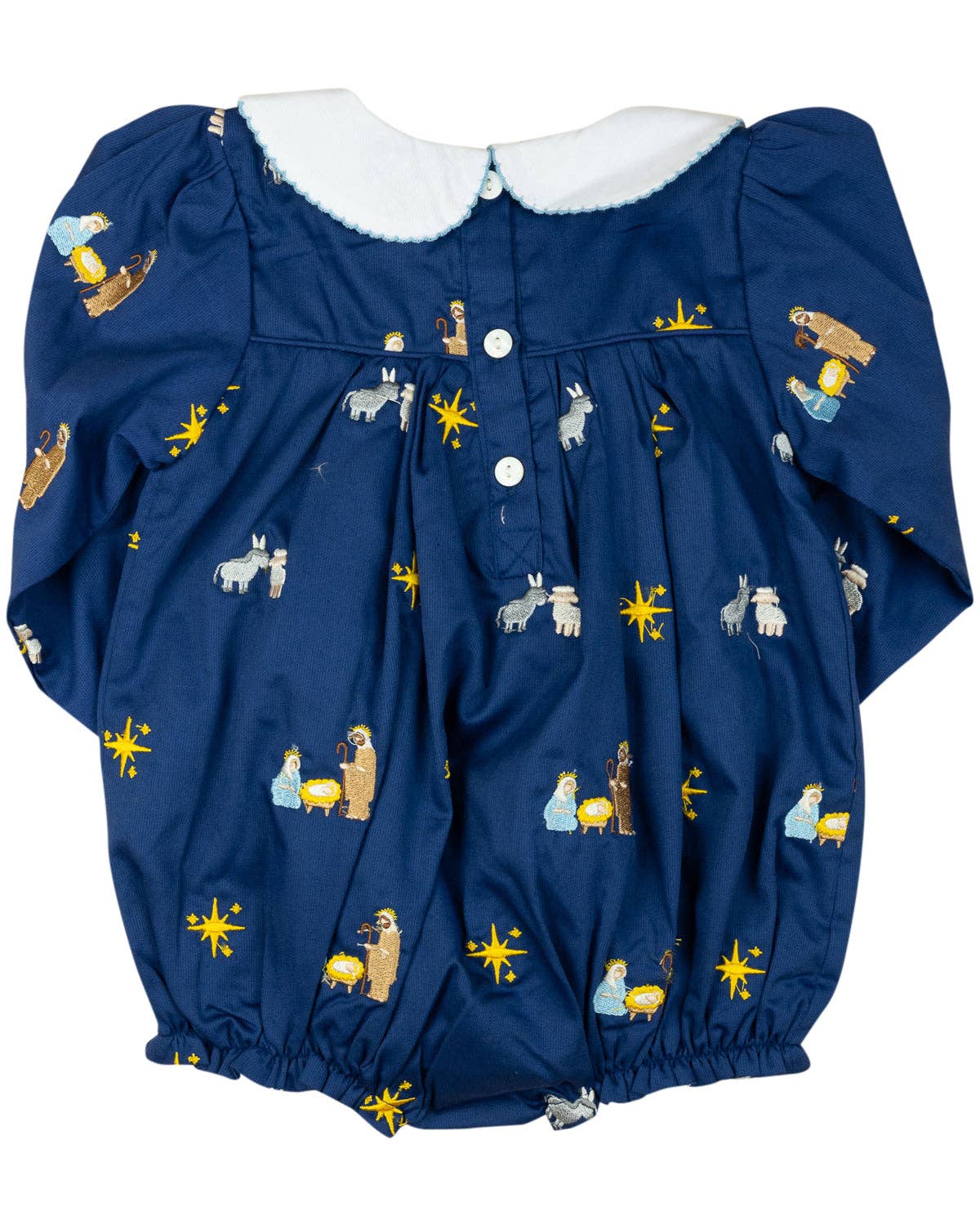 Nativity Embroidered Navy Bubble