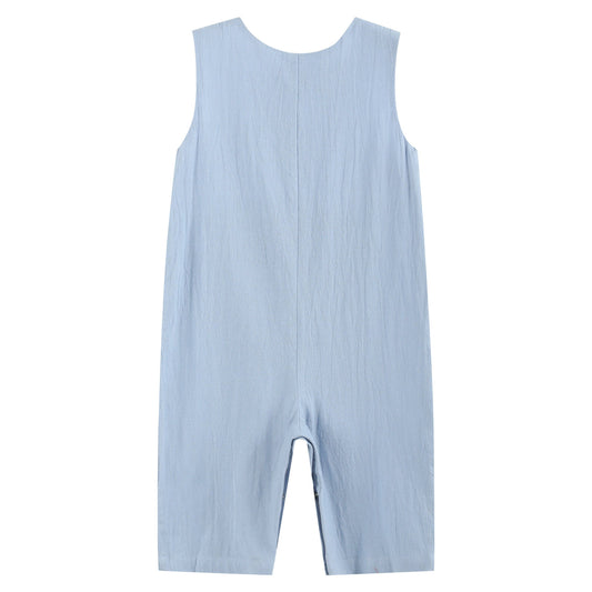 Light Blue Nativity Smocked Overalls