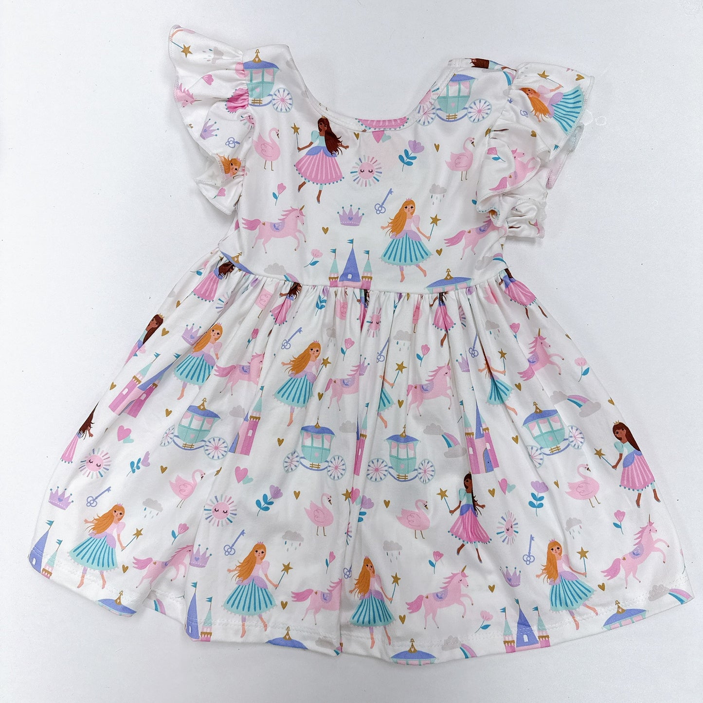 Fairy Princess Flutter Sleeve Twirl Dress