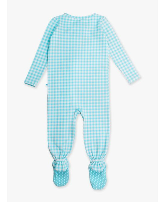 Blue Breeze Gingham Footie