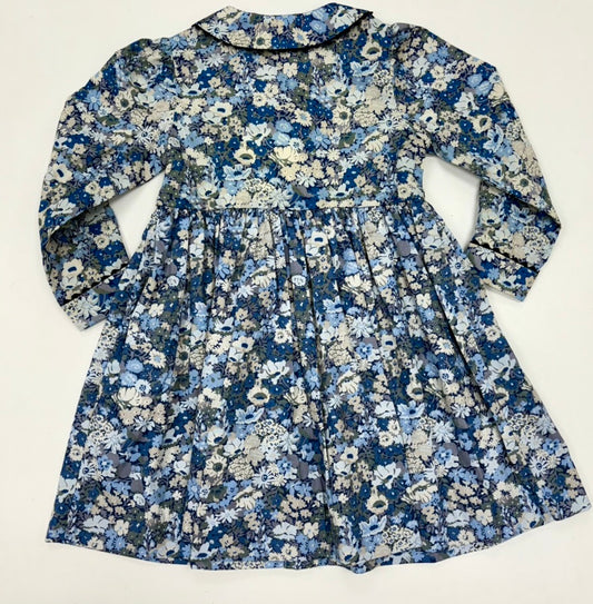 Blue Floral Button- Front Dress
