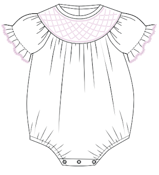 White and Pink Smocked Bubble Romper