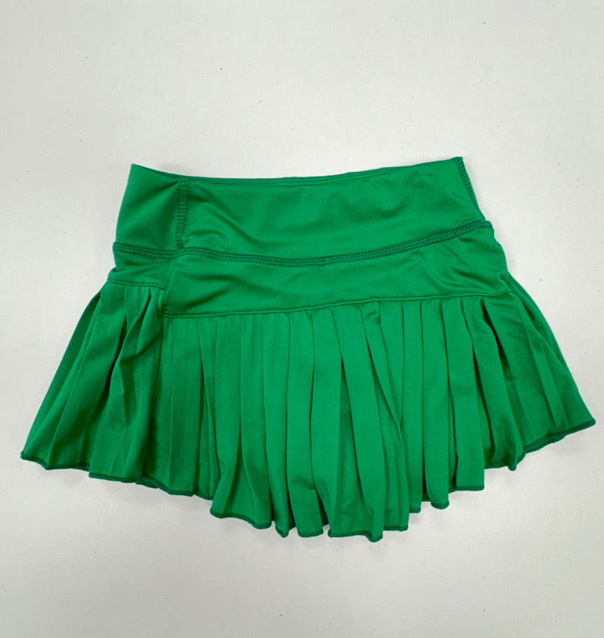 Mini Pleated Skort in Solid Kelly Green