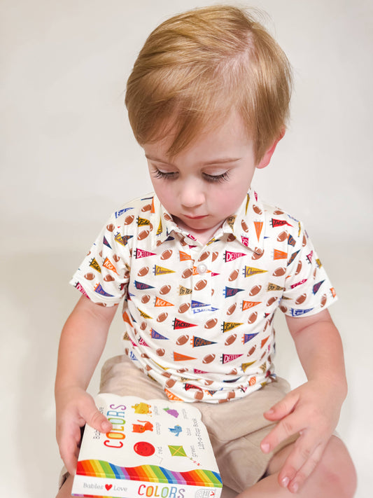 Varsity Football Flags - SS Polo Shirt