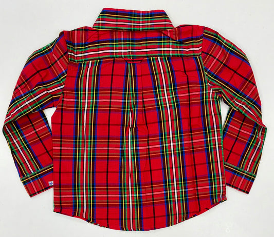 Red Nicholas Plaid Long Sleeve Buttondown Shirt