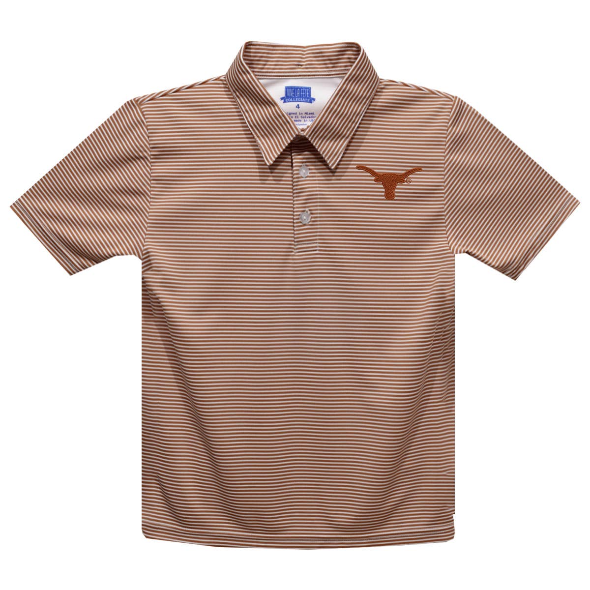 Texas Longhorns Embroidered Burnt Orange Stripes Polo Shirt