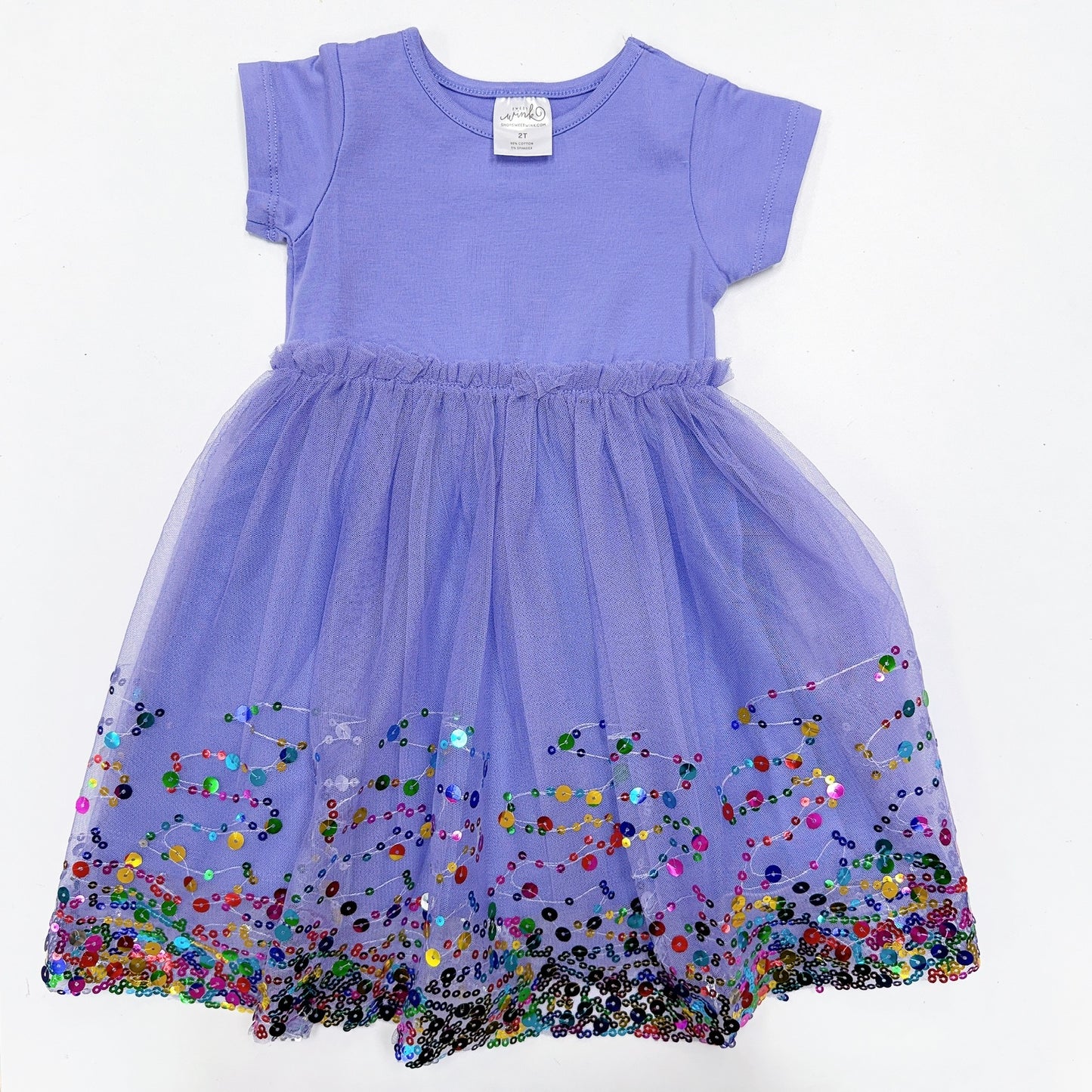 Lavender Confetti Short Sleeve Tutu Dress