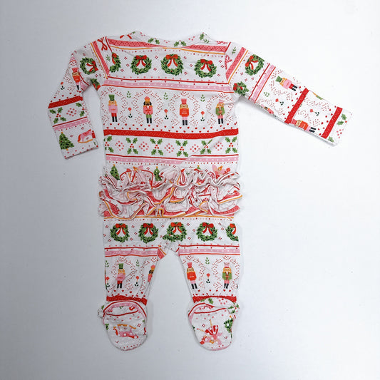 Sugar Plum Fairy Nutcracker Pink Zipper Footie