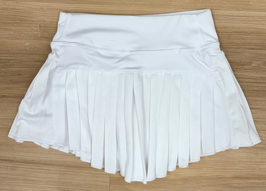 Mini Pleated Skort in Solid White