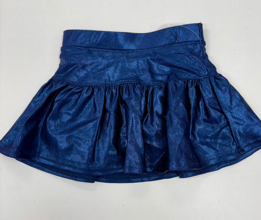 Gathered Skort in Metallic Navy Shimmer