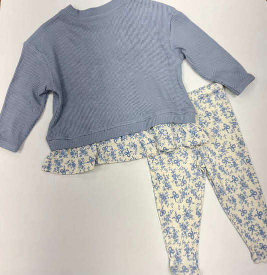 Romi Floral Waffle Pull over w/ leggings