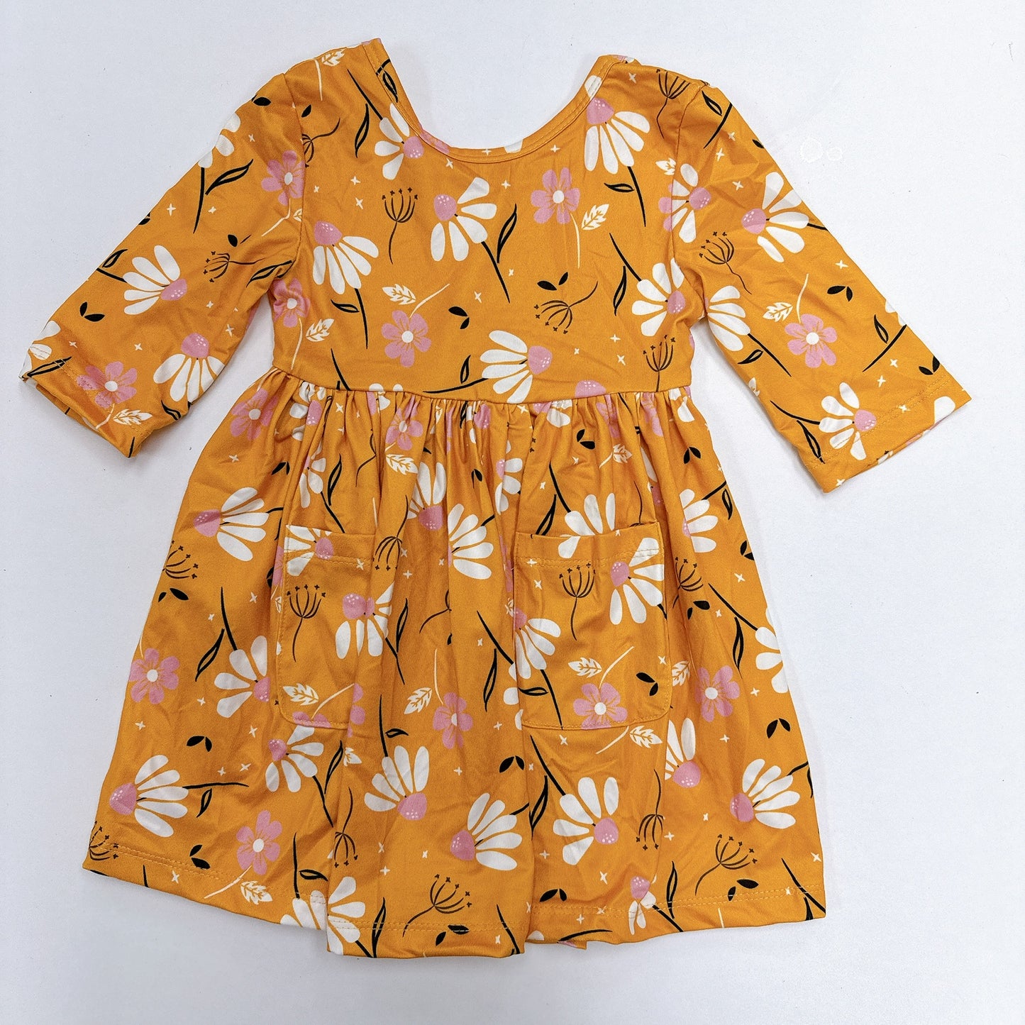 Dandelions in Fall 3/4 sleeve dress