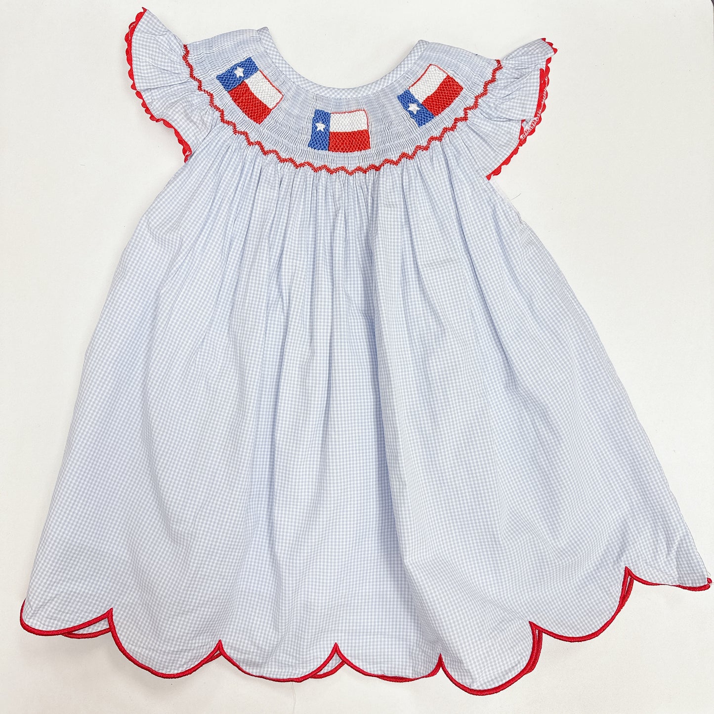 Girls Texas Flag Gingham Dress
