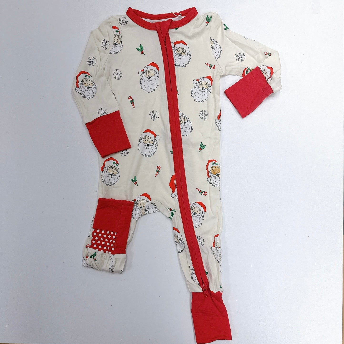 Zipper Romper Vintage Santas
