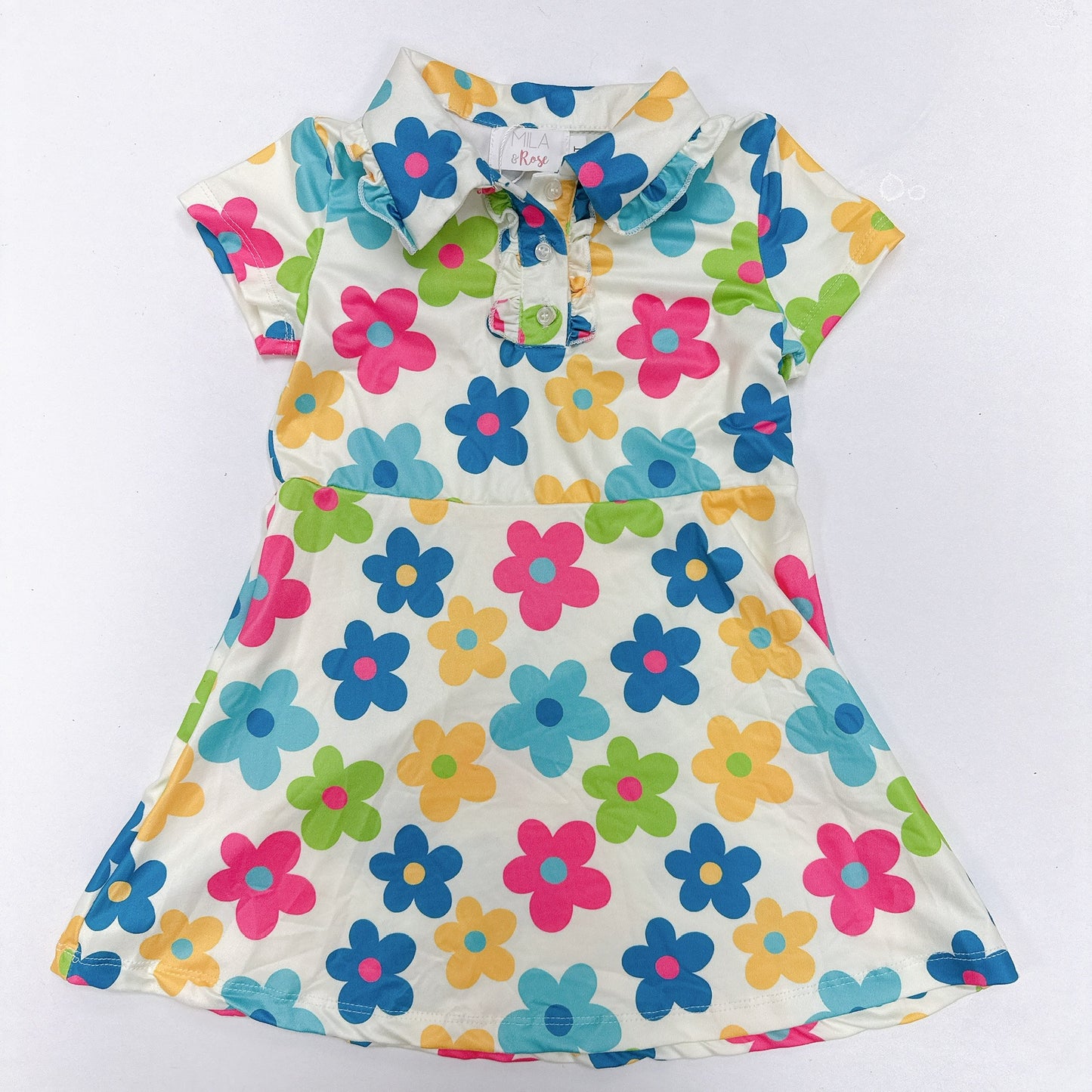 Groovy Blooms s/s polo dress