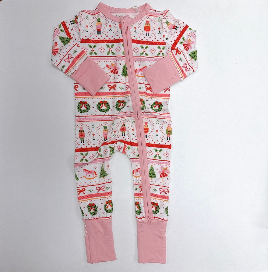 2 way Zipper Romper Sugar Plum Fairy Pink