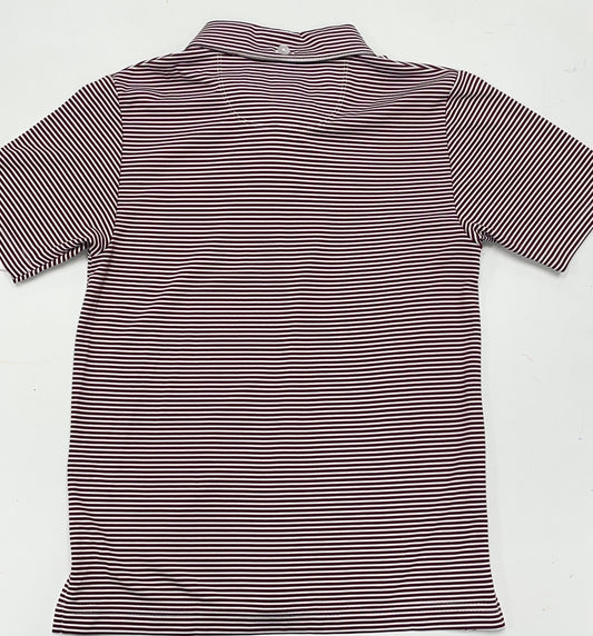 TAMU Embroidered Maroon Stripes S/S polo