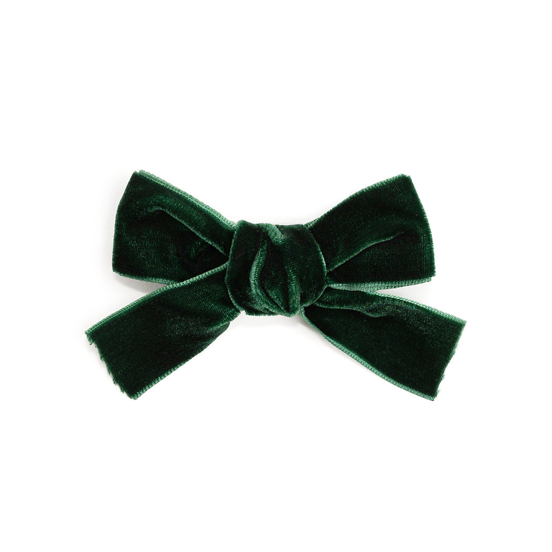 Emerald Green Velvet Bow Christmas Clip