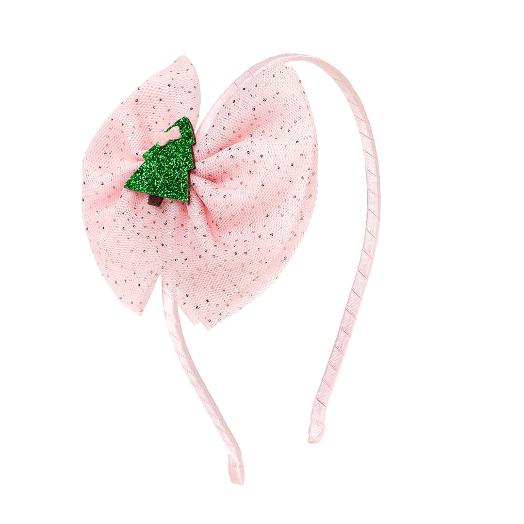 Christmas Tree Tulle Bow Headband