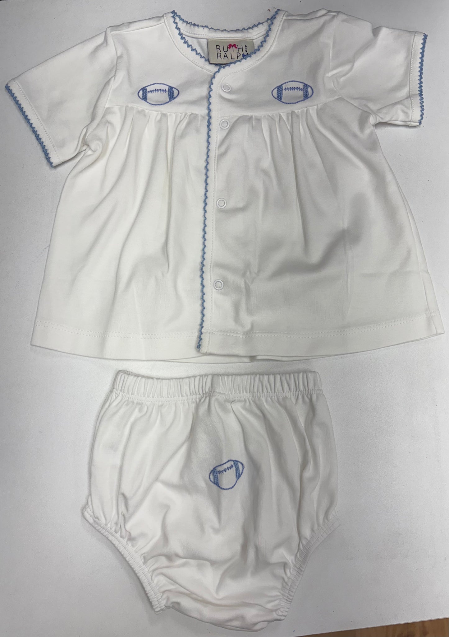 Blue Football Layette Set
