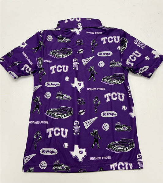 TCU Impressions Print Polo