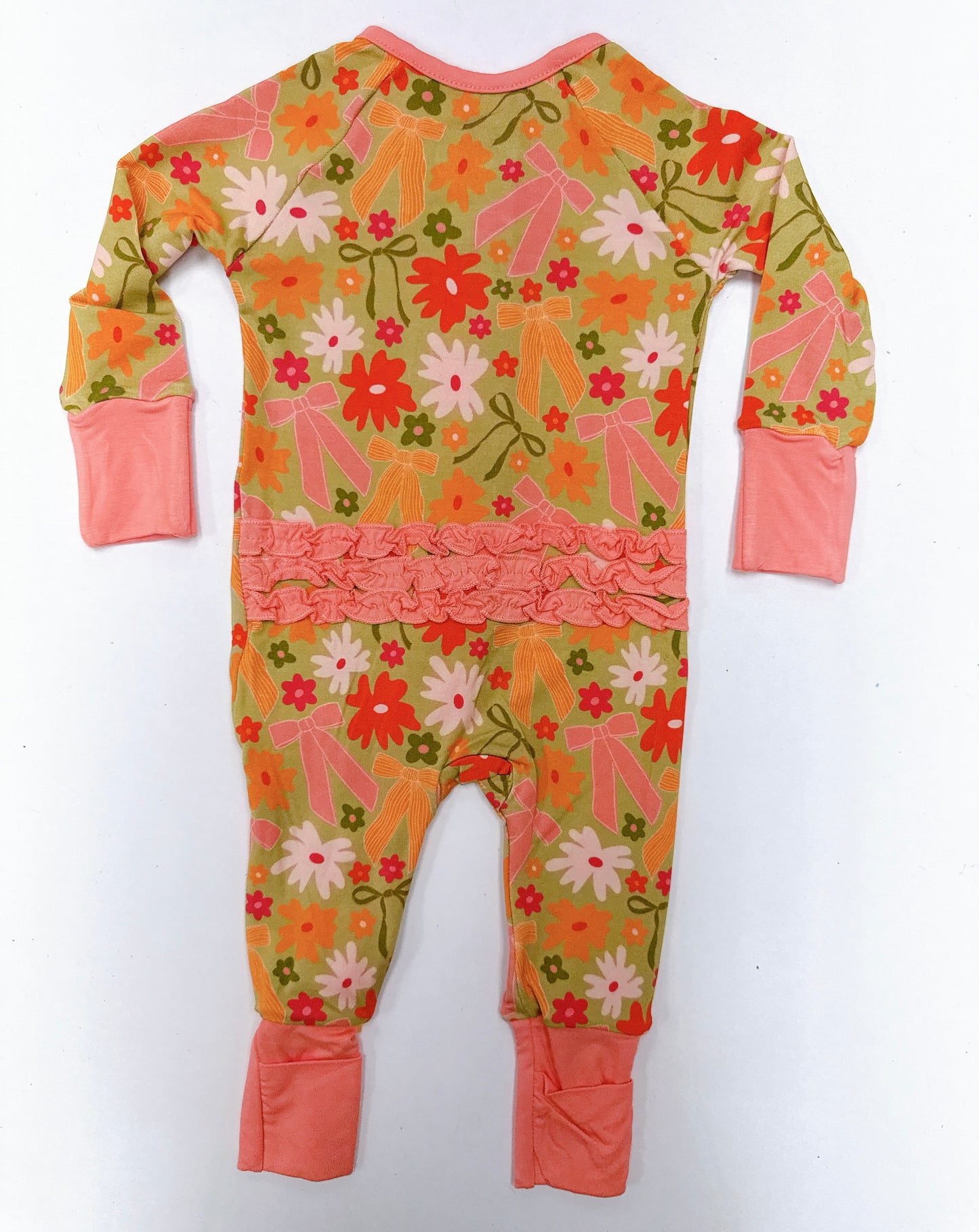 Fall Flowers Ruffle Romper