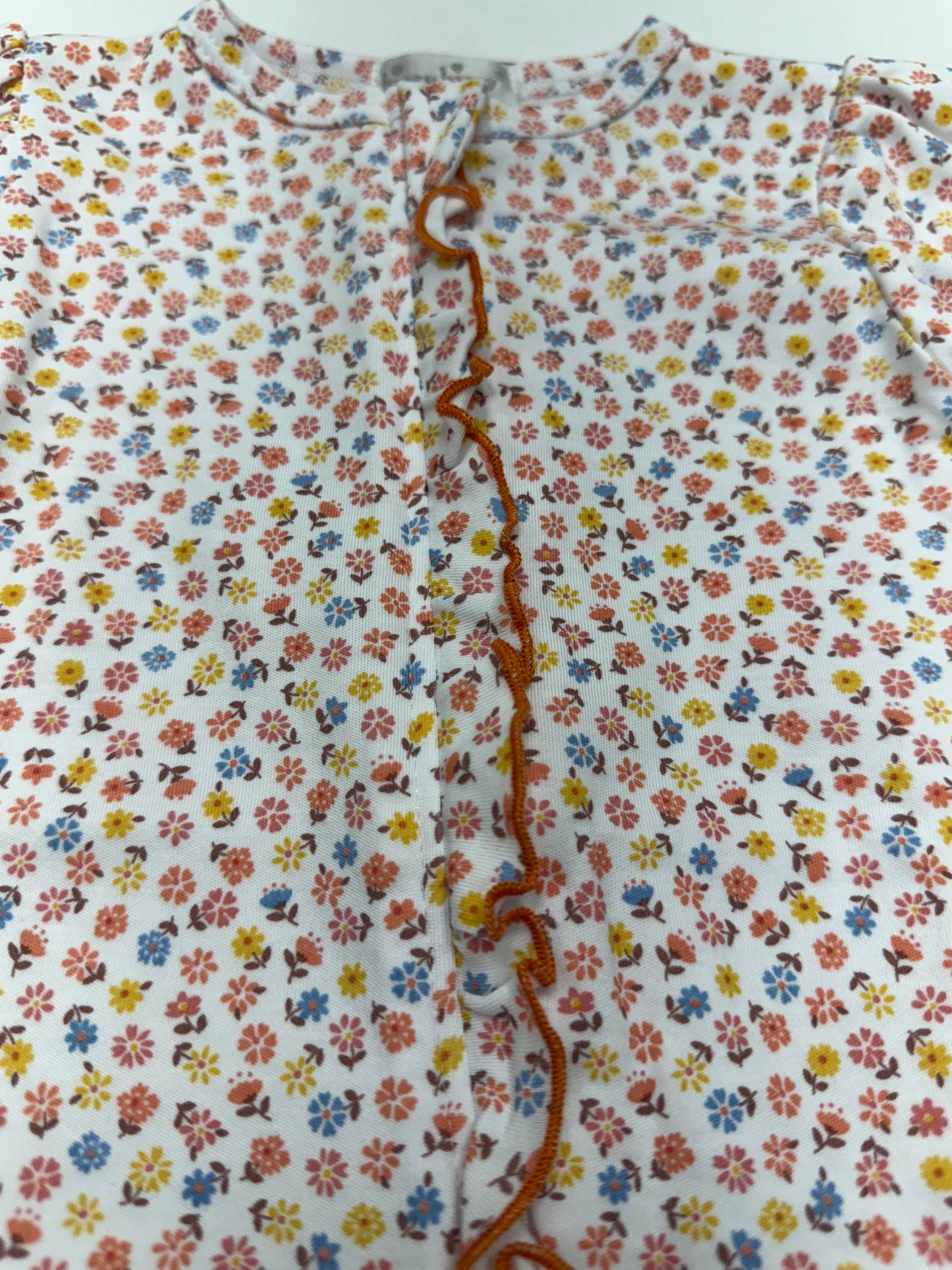 Patchwork Pumpkin Floral- Footie w/ Zipper