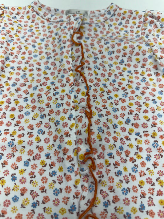 Patchwork Pumpkin Floral- Footie w/ Zipper